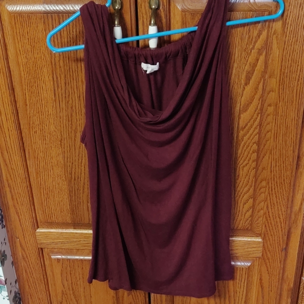 Maroon Draped Tank top Large